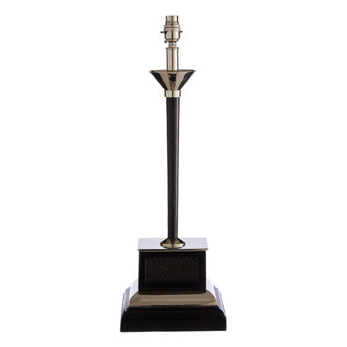 Black Lamp Base with Natural Wood Plinth