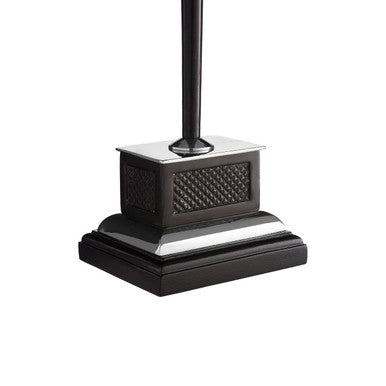 Black Lamp Base with Natural Wood Plinth