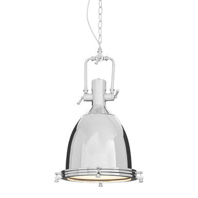 Large Chrome Plain Pendant Light