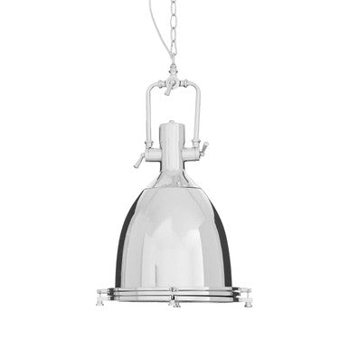 Large Chrome Plain Pendant Light
