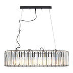 Black Finish and Glass 4 Bulb Pendant Light