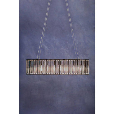Black Finish and Glass 4 Bulb Pendant Light