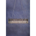 Black Finish and Glass 4 Bulb Pendant Light