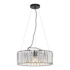Black Finish and Glass 5 Bulb Ceiling Light