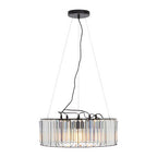 Black Finish and Glass 5 Bulb Ceiling Light