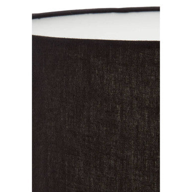 Silver Metal Table Lamp with Black Fabric Shade