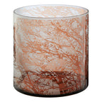 Etched Branch Medium Glass Hurricane Candle Holder