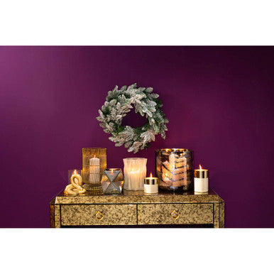 Etched Fern Glass Hurricane Candle Holder