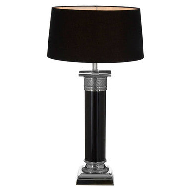 Black Nickel Finish Table Lamp with Iron Column