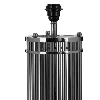 Silver Finish Cylindrical Table Lamp