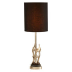 Black and Silver Metal Table Lamp with Marble Base