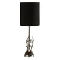 Black and Silver Metal Table Lamp with Marble Base