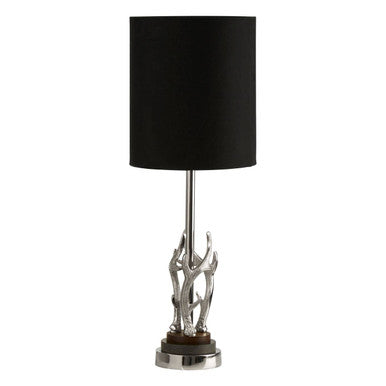 Black and Silver Metal Table Lamp with Marble Base