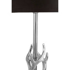 Black and Silver Metal Table Lamp with Marble Base