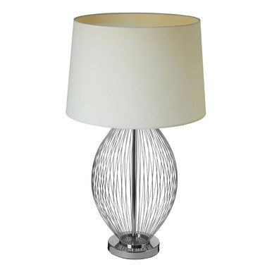 Antique Brass Wireframe Table Lamp with Black Shade