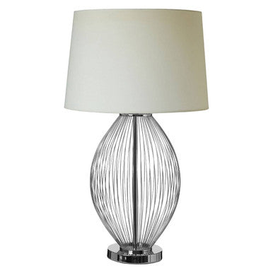 Antique Brass Wireframe Table Lamp with Black Shade
