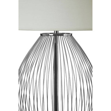 Antique Brass Wireframe Table Lamp with Black Shade