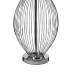 Antique Brass Wireframe Table Lamp with Black Shade