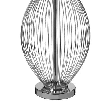 Antique Brass Wireframe Table Lamp with Black Shade