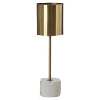 Brushed Brass Table Lamp with White Marble Base