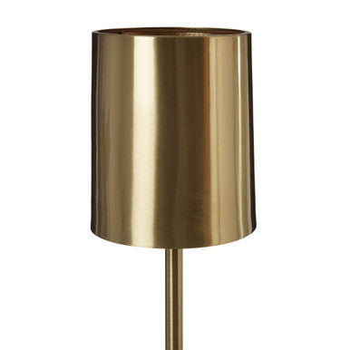 Brushed Brass Table Lamp with White Marble Base