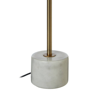 Brushed Brass Table Lamp with White Marble Base