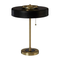 Black and Gold Table Lamp with Brushed Brass Base