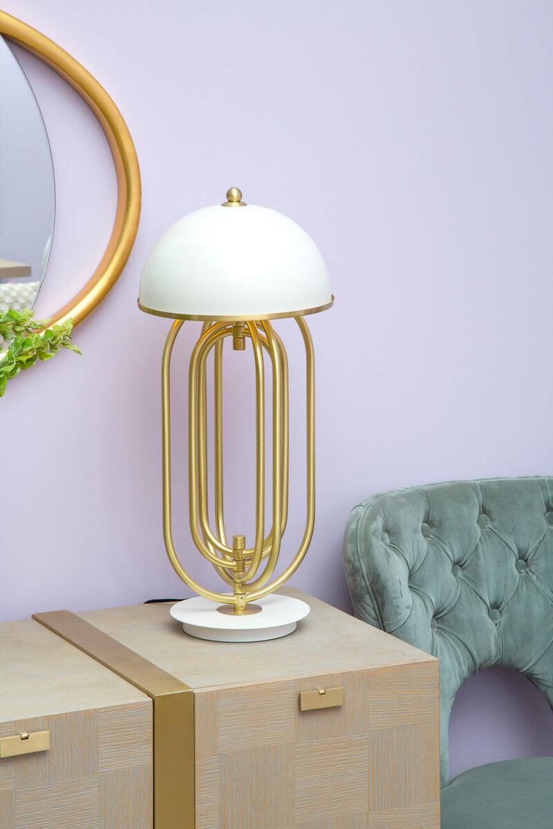 Table Lamp with White Shade
