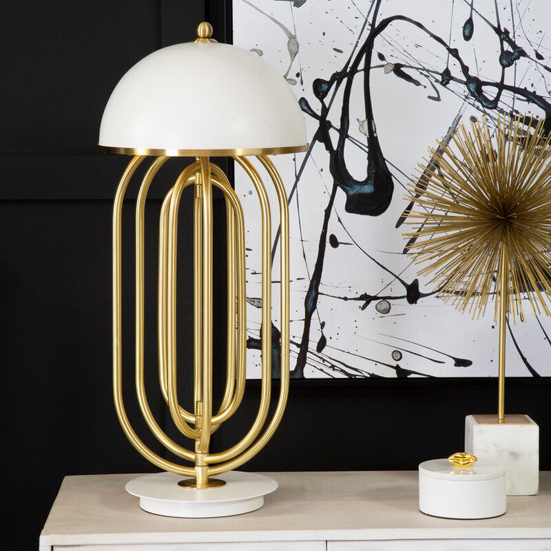 Table Lamp with White Shade