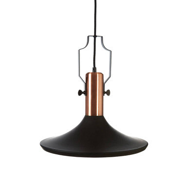 Large Pendant Light in Black and Copper