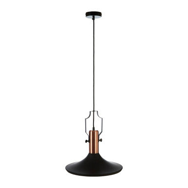 Large Pendant Light in Black and Copper