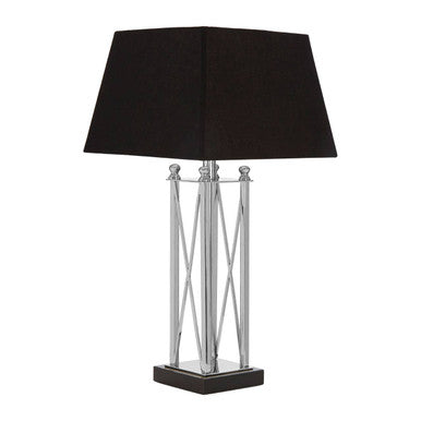 Nickel Finish and Black Shade Table Lamp