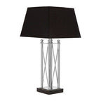 Nickel Finish and Black Shade Table Lamp