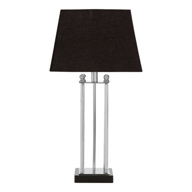 Nickel Finish and Black Shade Table Lamp
