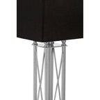 Nickel Finish and Black Shade Table Lamp