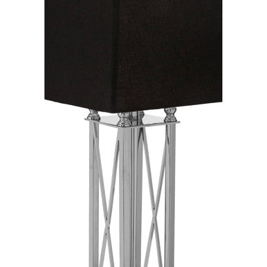 Nickel Finish and Black Shade Table Lamp