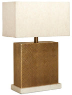 Gold Finish and Marble Base Table Lamp