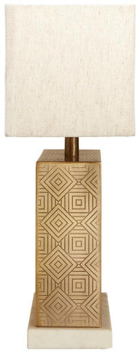 Gold Finish and Marble Base Table Lamp