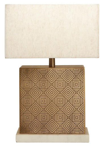 Gold Finish and Marble Base Table Lamp