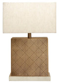 Gold Finish and Marble Base Table Lamp