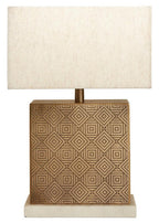 Gold Finish and Marble Base Table Lamp