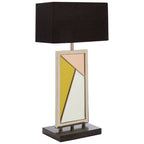 Mirror Panel Table Lamp with Black Marble Base