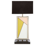 Mirror Panel Table Lamp with Black Marble Base