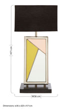 Mirror Panel Table Lamp with Black Marble Base