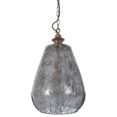 Large Mirrored Glass Bell Pendant Light