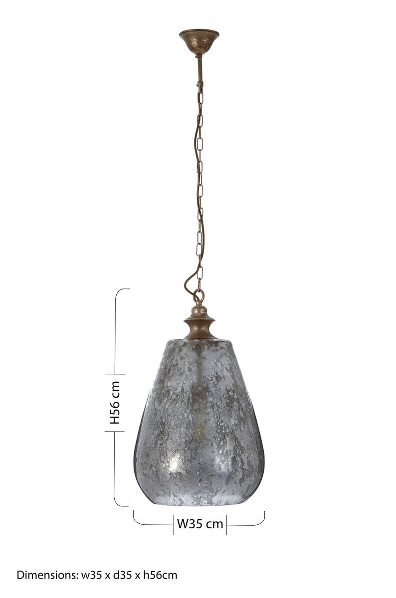 Large Mirrored Glass Bell Pendant Light