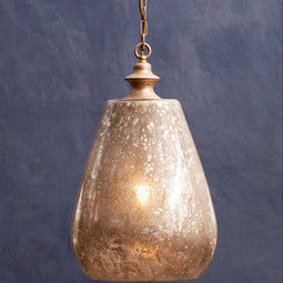Large Mirrored Glass Bell Pendant Light