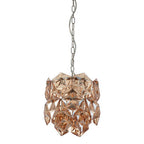 Small Multi Faceted Amber Glass Pendant Light
