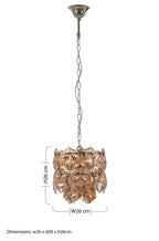 Small Multi Faceted Amber Glass Pendant Light