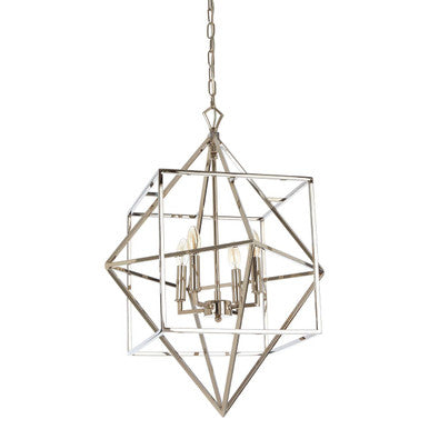 Nickel Finish Geometric Pendant Light